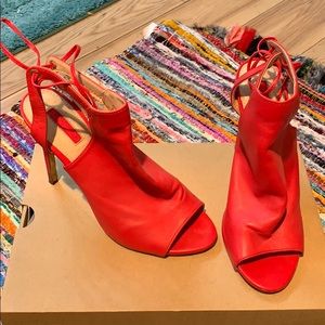 Lightly worn red Topshop heel